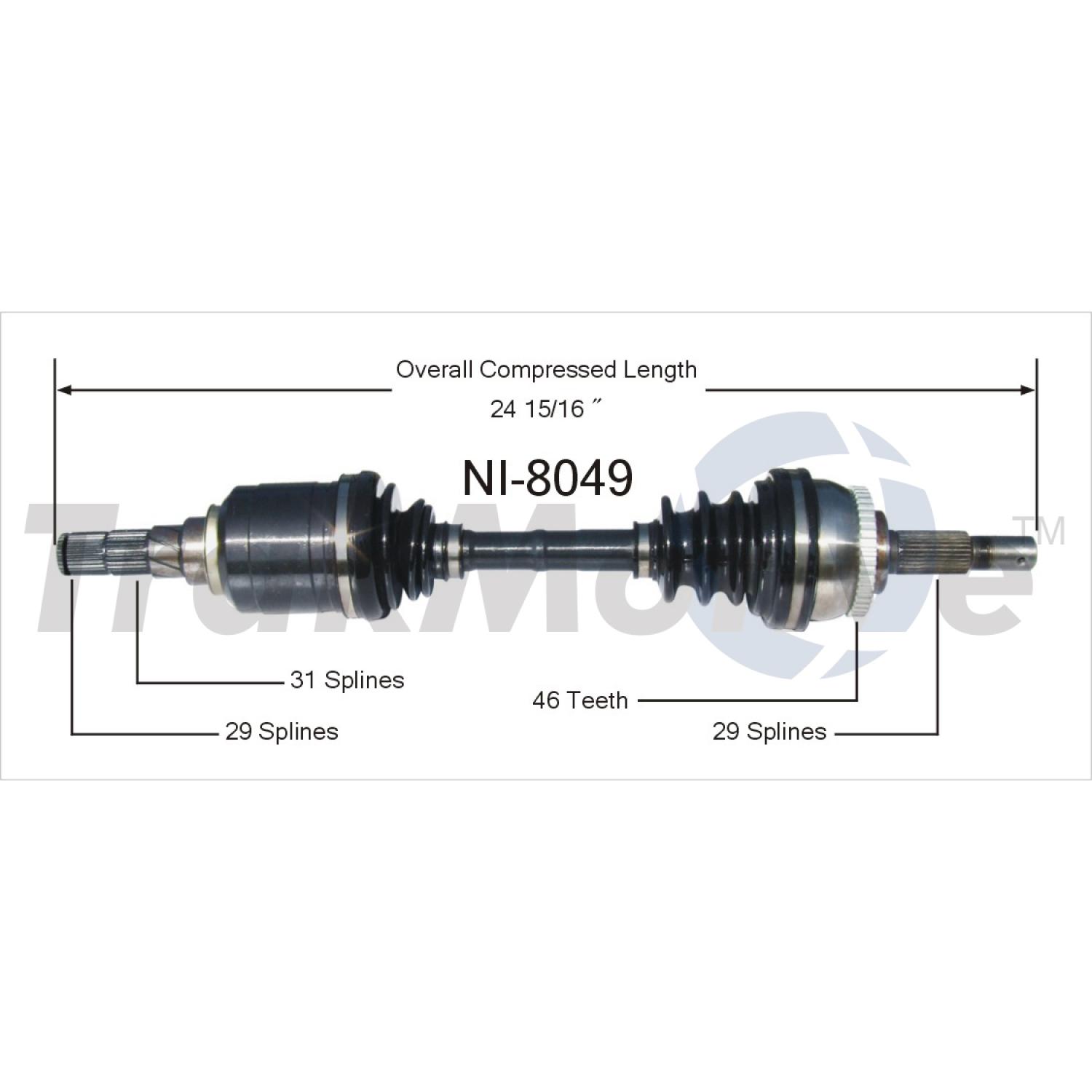 TrakMotive NI8049 - CV Axle Shaft TrakMotive NI8049 CV Axle Shaft product image 1 of 3