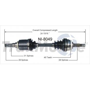 1998 Nissan Maxima CV Axle Shaft Front Left TrakMotive NI8049 image 1 of 3