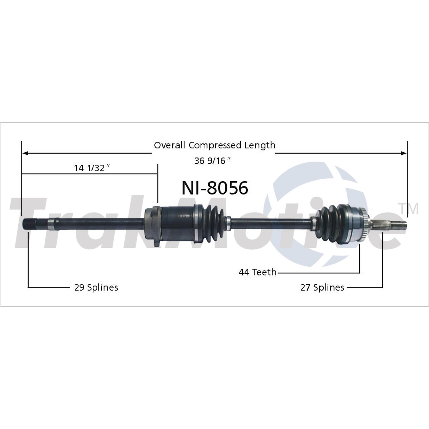 TrakMotive NI8056 CV Axle Shaft product image 1 of 3