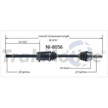 1997 Nissan Altima CV Axle Shaft Front Right TrakMotive NI8056 image 1 of 3