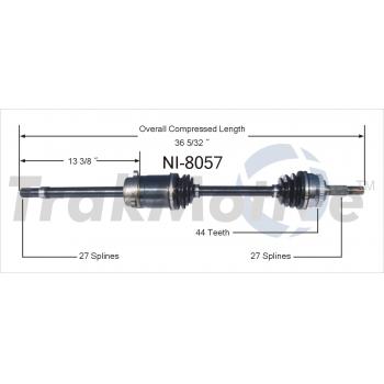 1993 Nissan Altima CV Axle Shaft Front Right TrakMotive NI8057 image 1 of 3