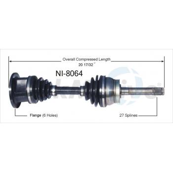 1989 Nissan Pathfinder CV Axle Shaft Front Left TrakMotive NI8064 image 1 of 3