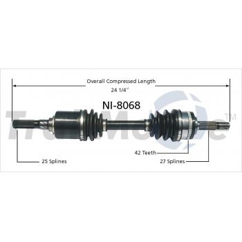 1993 Infiniti G20 CV Axle Shaft Front Left TrakMotive NI8068 image 1 of 3