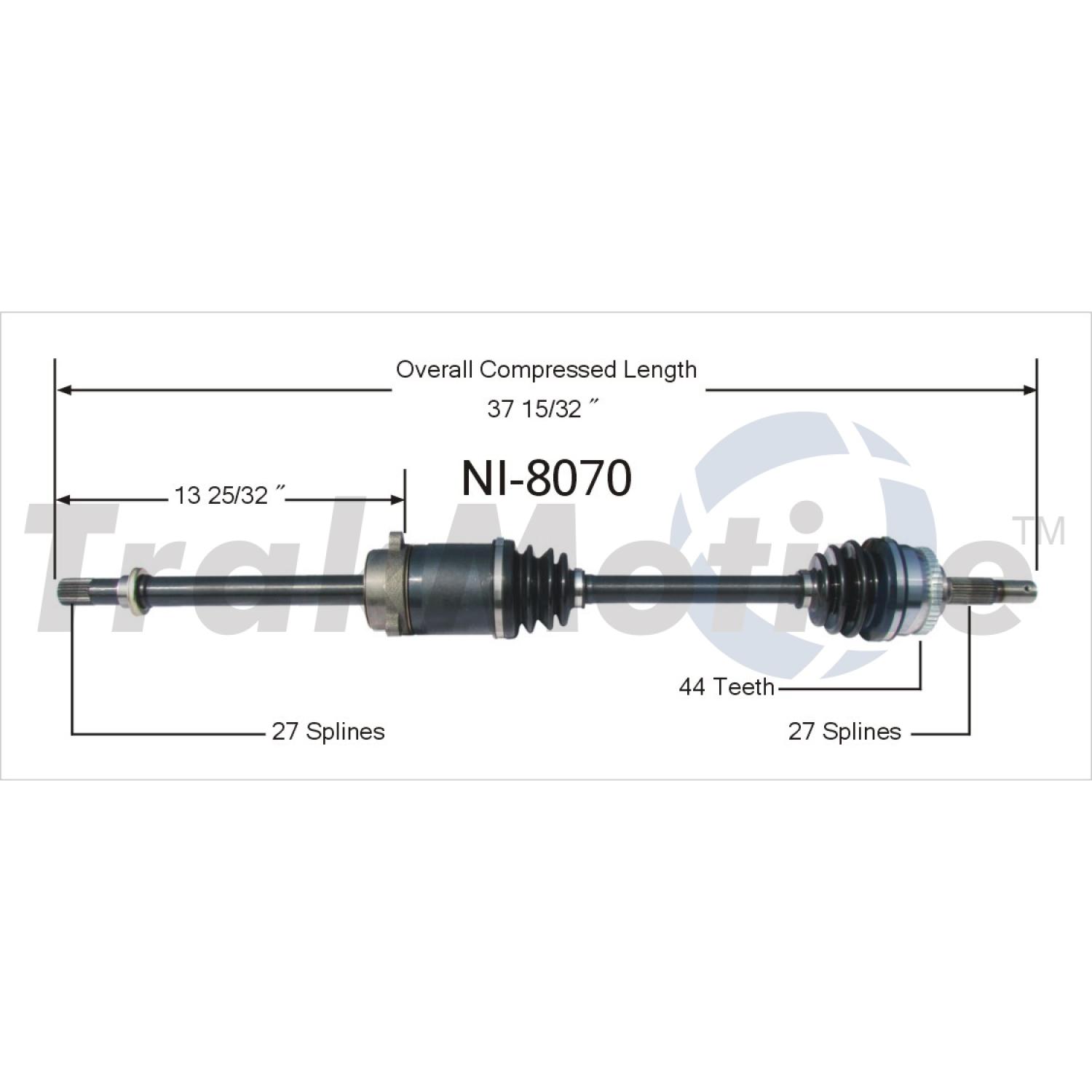 TrakMotive NI8070 - CV Axle Shaft TrakMotive NI8070 CV Axle Shaft product image 1 of 3