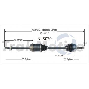 2001 Nissan Altima CV Axle Shaft Front Right TrakMotive NI8070 image 1 of 3