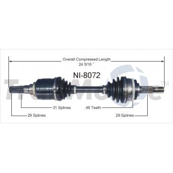 1994 Nissan Maxima CV Axle Shaft Front Left TrakMotive NI8072 image 1 of 3