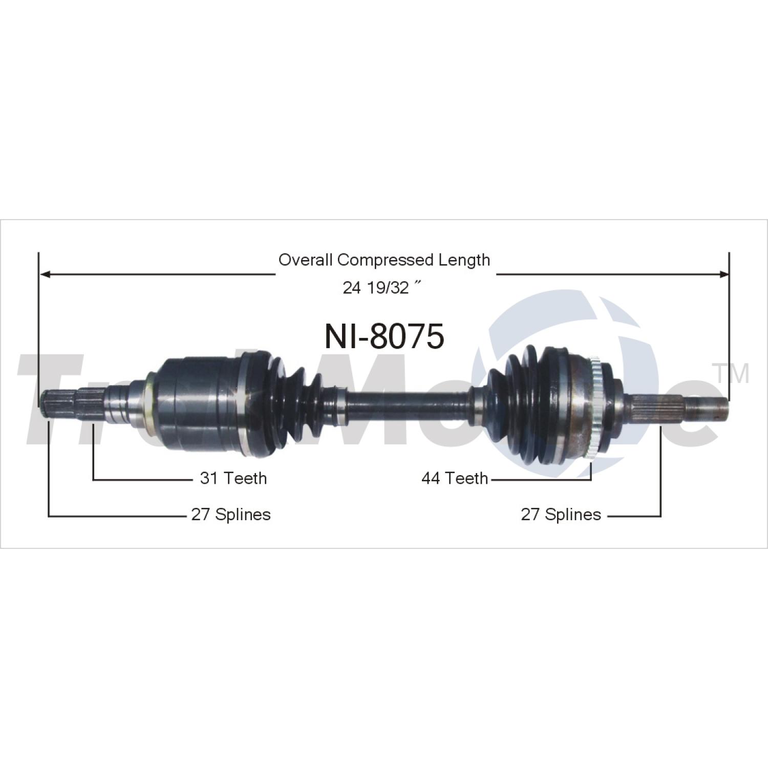 TrakMotive NI8075 - CV Axle Shaft TrakMotive NI8075 CV Axle Shaft product image 1 of 3