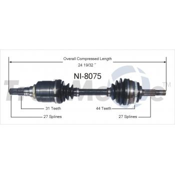 1992 Nissan Stanza CV Axle Shaft Front Left TrakMotive NI8075 image 1 of 3