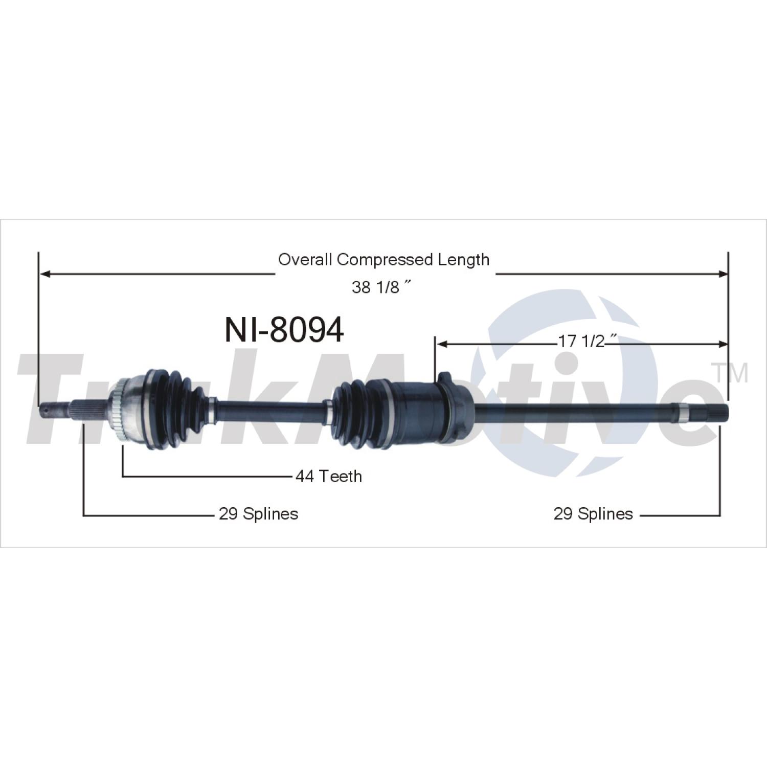 TrakMotive NI8094 CV Axle Shaft product image 1 of 3