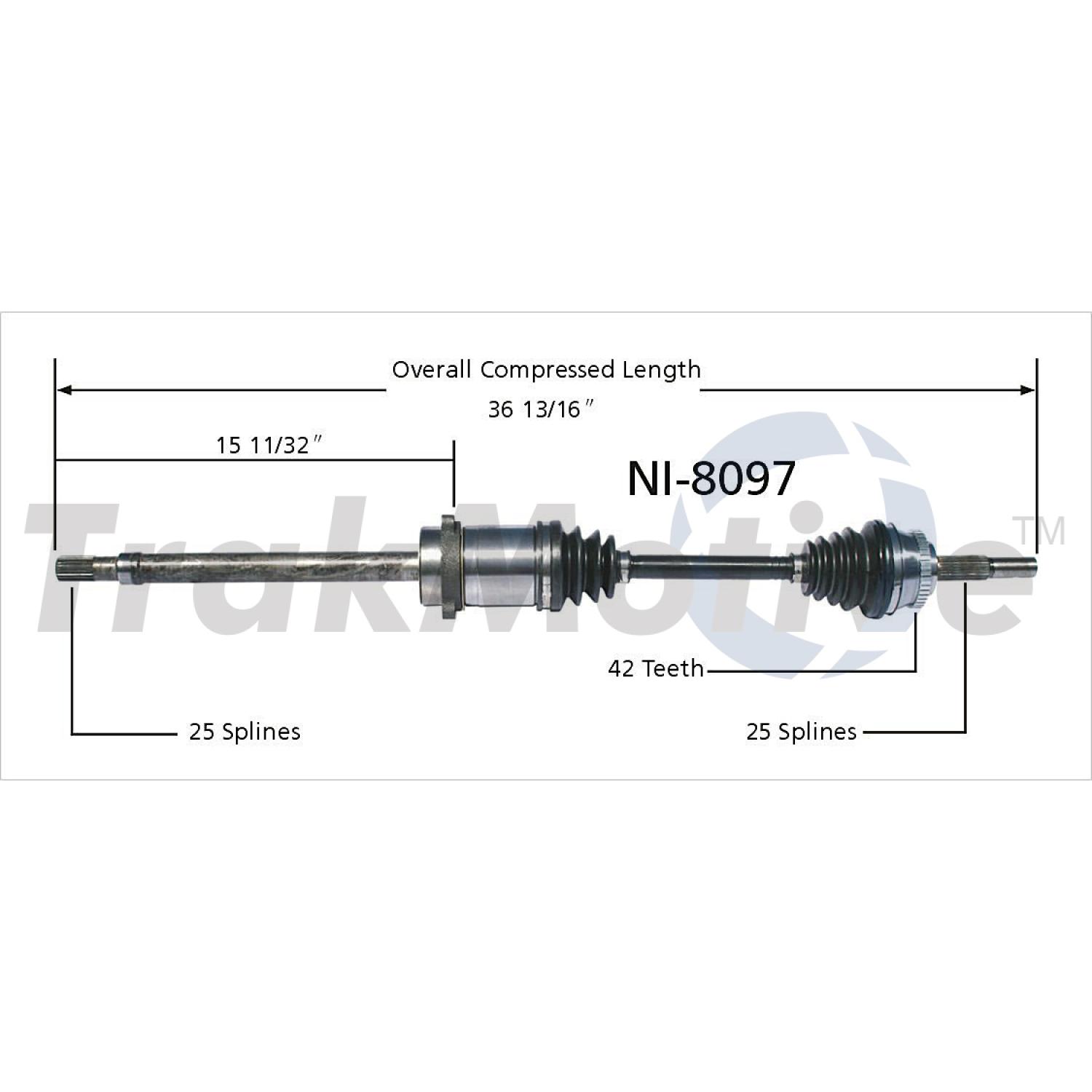 TrakMotive NI8097 - CV Axle Shaft TrakMotive NI8097 CV Axle Shaft product image 1 of 3
