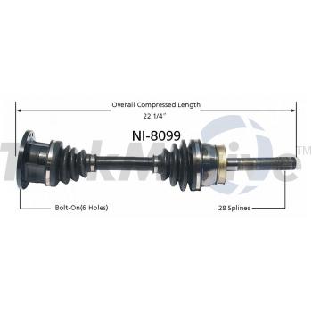 2004 Nissan Xterra CV Axle Shaft Front Left TrakMotive NI8099 image 1 of 3