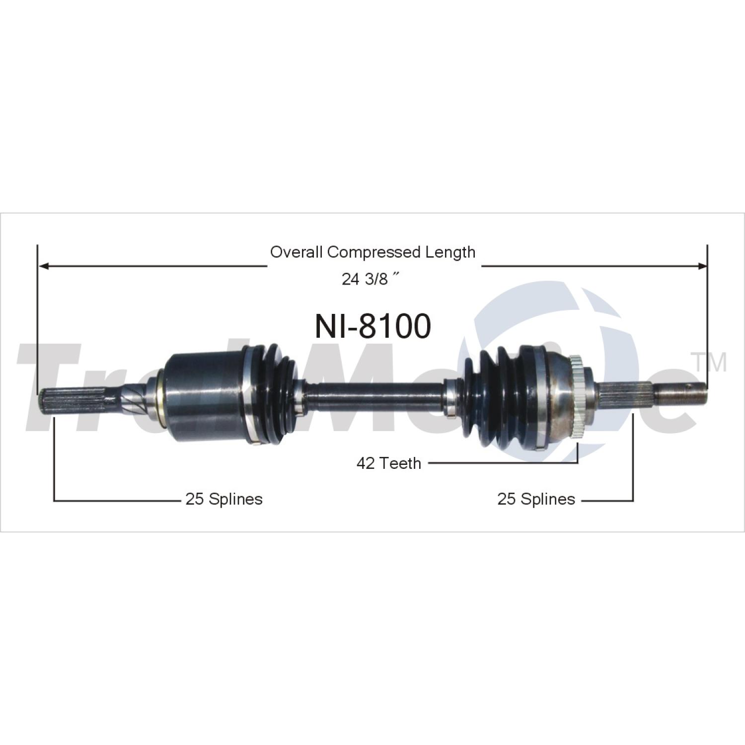 TrakMotive NI8100 - CV Axle Shaft TrakMotive NI8100 CV Axle Shaft product image 1 of 3