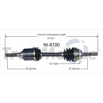 1997 Nissan 200SX CV Axle Shaft Front Left TrakMotive NI8100 image 1 of 3