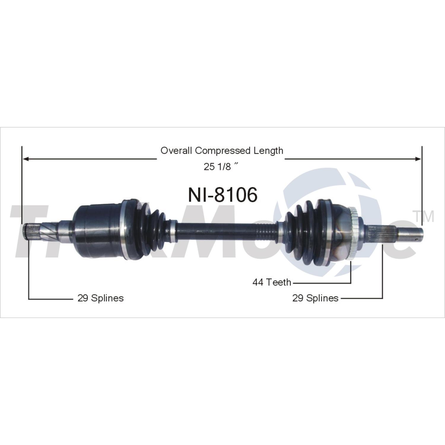 TrakMotive NI8106 - CV Axle Shaft TrakMotive NI8106 CV Axle Shaft product image 1 of 3