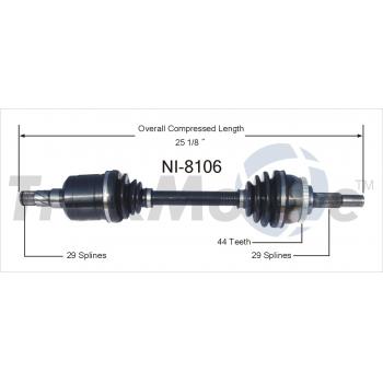 2001 Nissan Maxima CV Axle Shaft Front Left TrakMotive NI8106 image 1 of 3