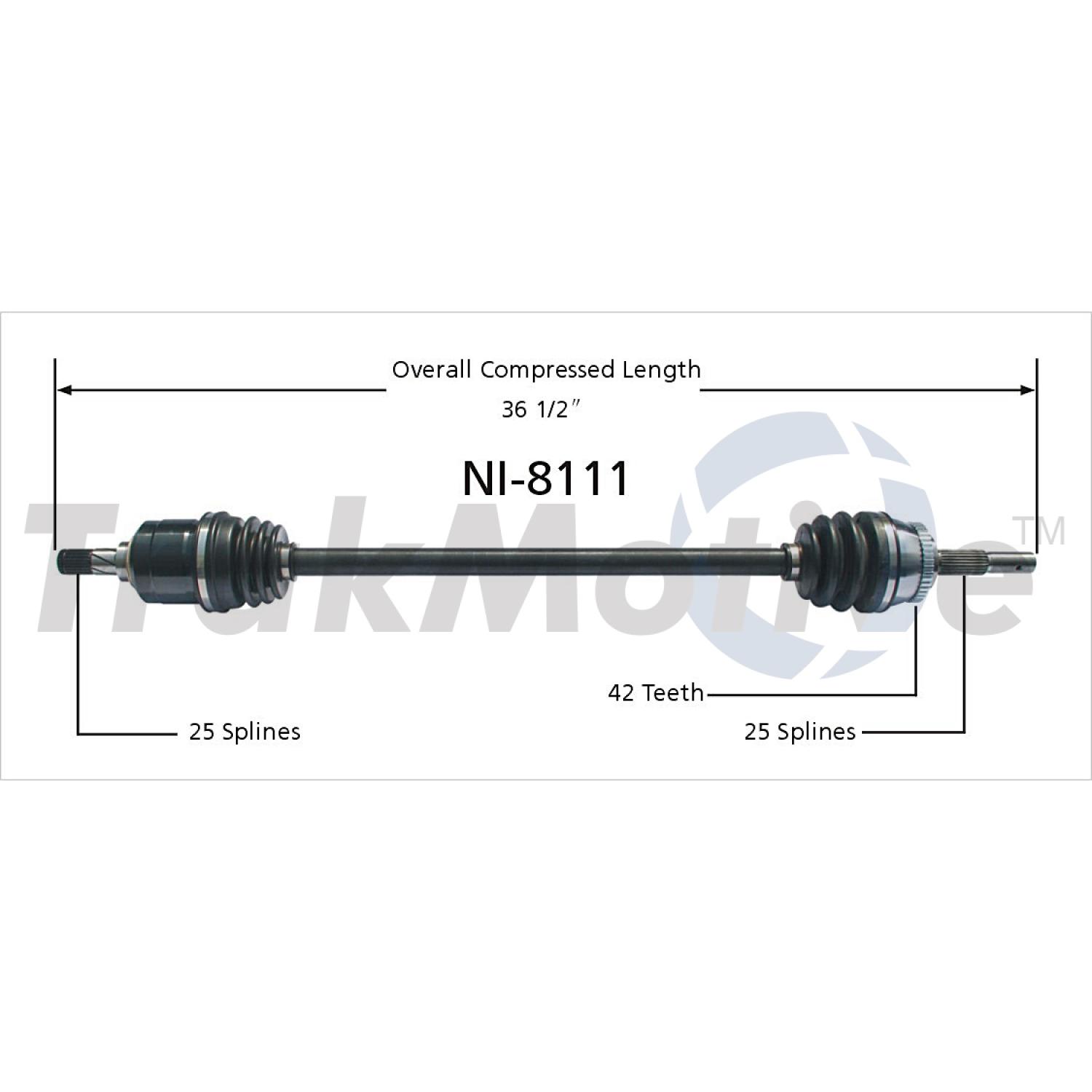 TrakMotive NI8111 - CV Axle Shaft TrakMotive NI8111 CV Axle Shaft product image 1 of 3