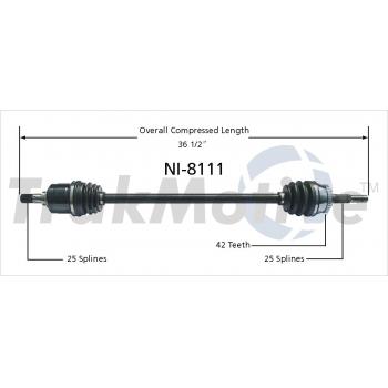 2001 Nissan Sentra CV Axle Shaft Front Right TrakMotive NI8111 image 1 of 3