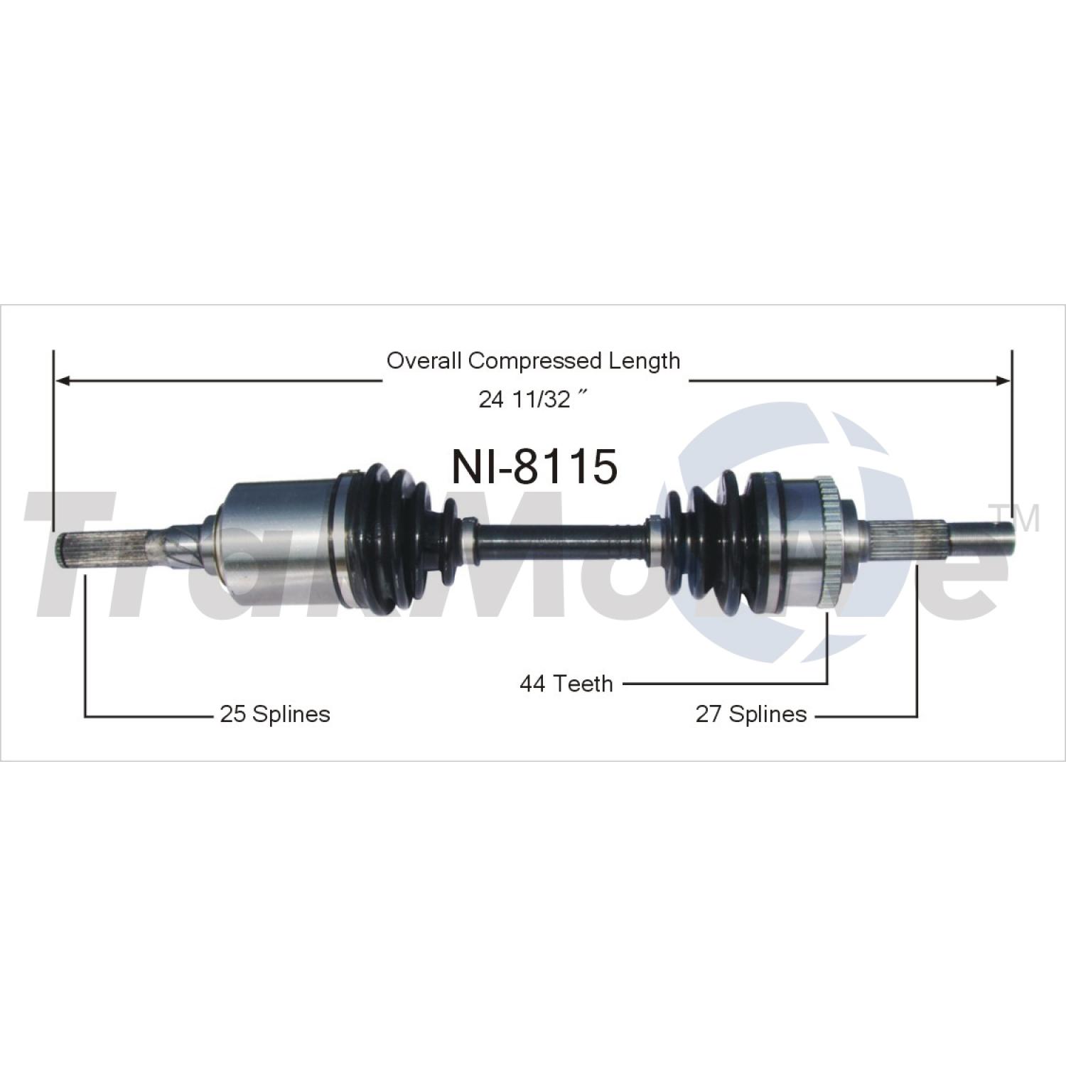 TrakMotive NI8115 - CV Axle Shaft TrakMotive NI8115 CV Axle Shaft product image 1 of 3