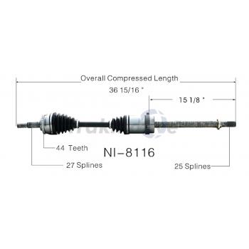 1999 Infiniti G20 CV Axle Shaft Front Right TrakMotive NI8116 image 1 of 3