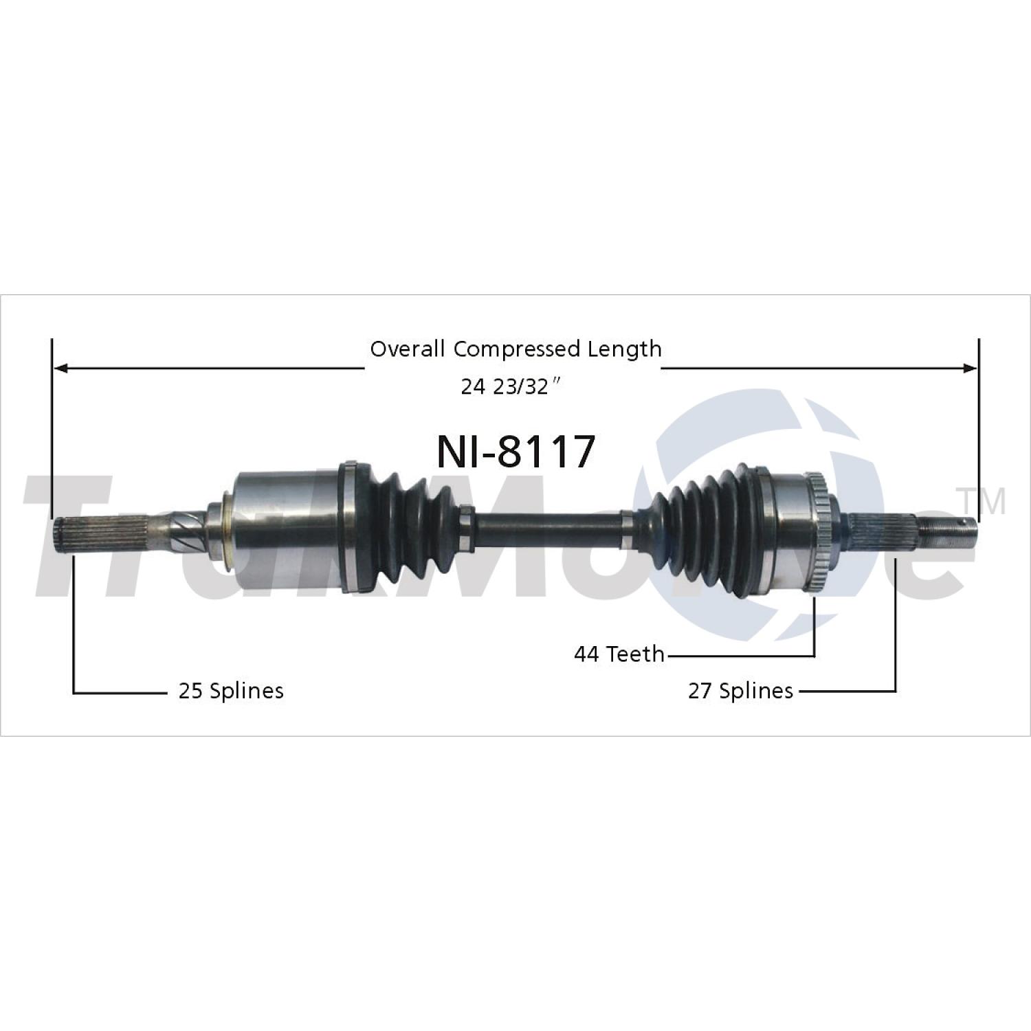 TrakMotive NI8117 - CV Axle Shaft TrakMotive NI8117 CV Axle Shaft product image 1 of 3