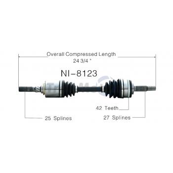 1993 Infiniti G20 CV Axle Shaft Front Left TrakMotive NI8123 image 1 of 3