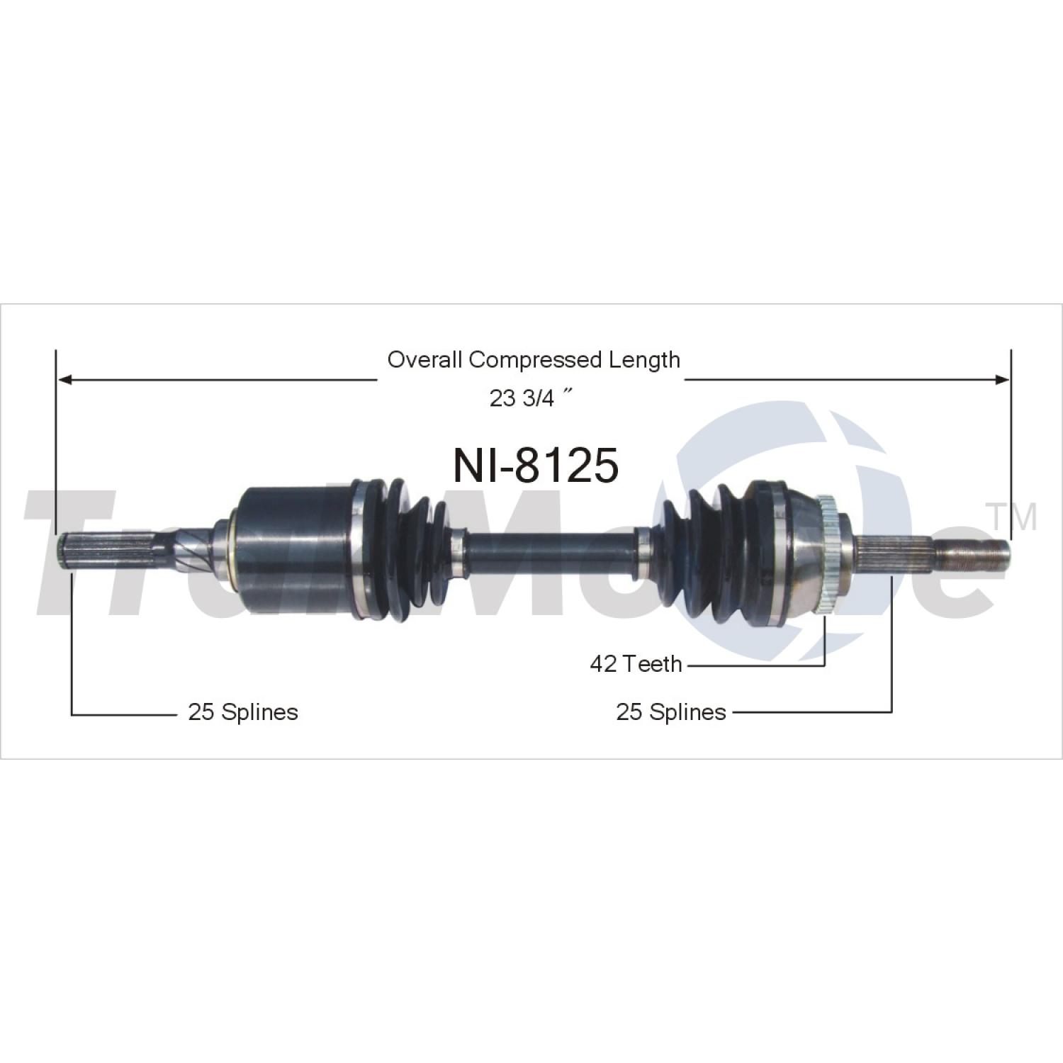 TrakMotive NI8125 - CV Axle Shaft TrakMotive NI8125 CV Axle Shaft product image 1 of 3