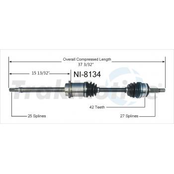 1993 Infiniti G20 CV Axle Shaft Front Right TrakMotive NI8134 image 1 of 3
