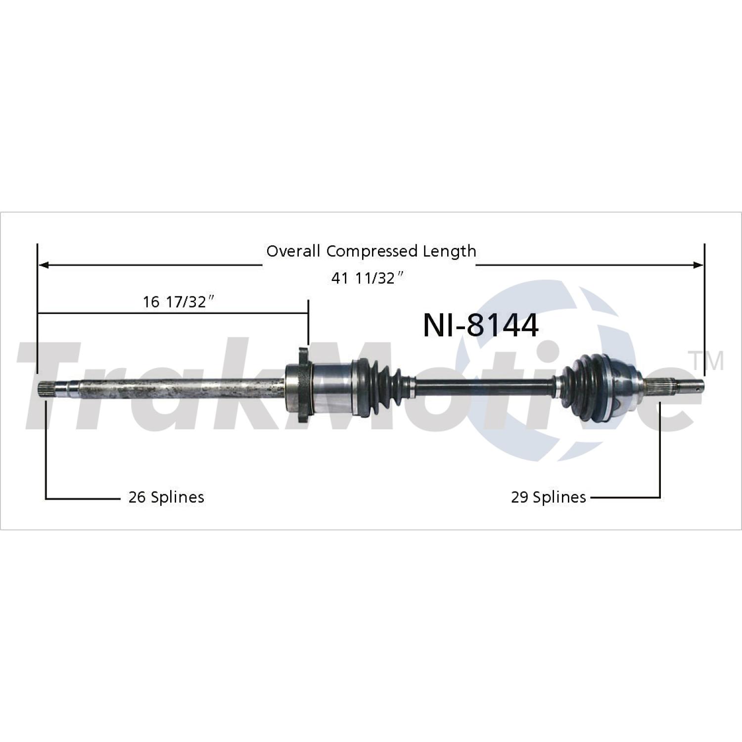 TrakMotive NI8144 - CV Axle Shaft TrakMotive NI8144 CV Axle Shaft product image 1 of 3