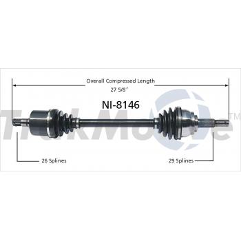 2007 Nissan Quest CV Axle Shaft Front Left TrakMotive NI8146 image 1 of 3