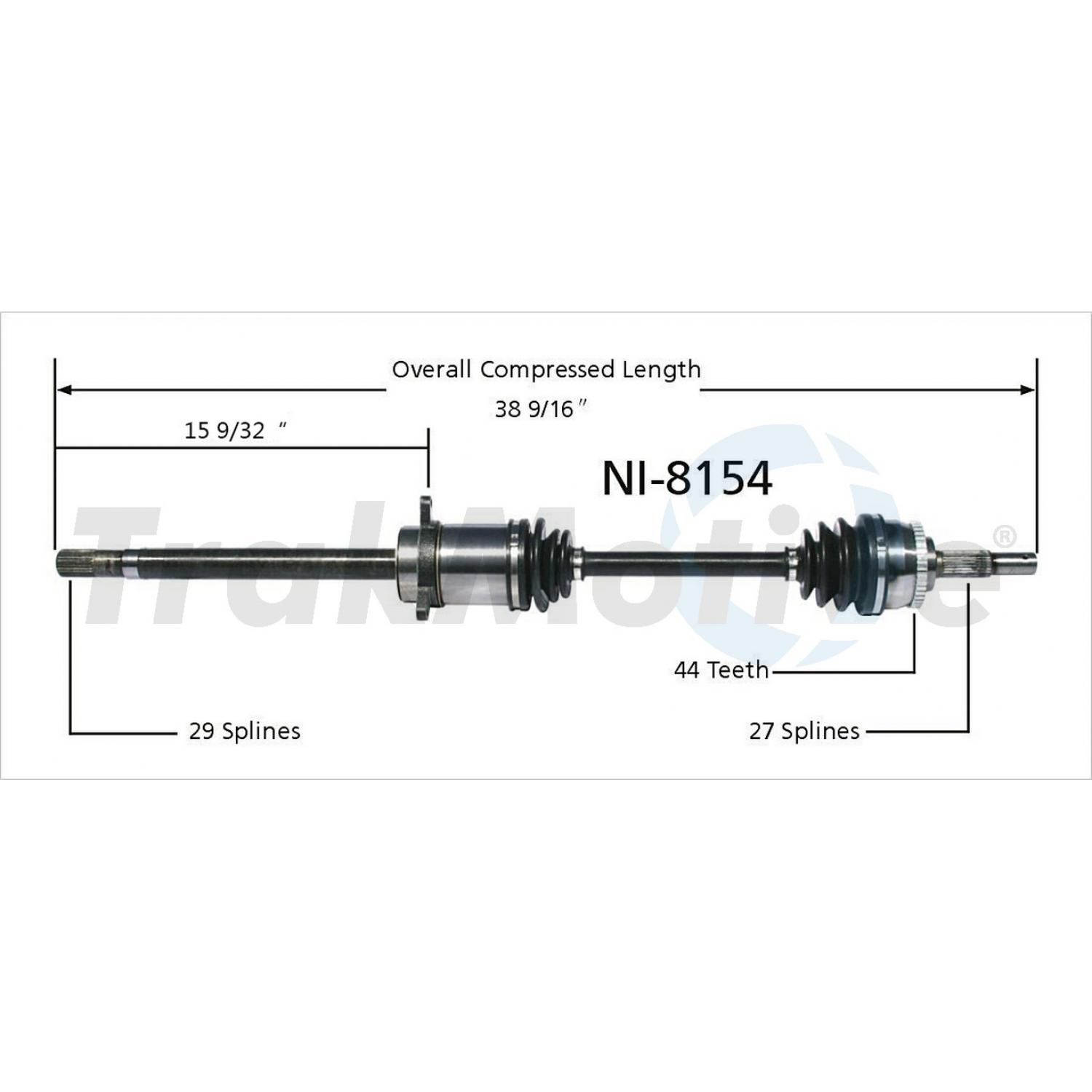 TrakMotive NI8154 - CV Axle Shaft TrakMotive NI8154 CV Axle Shaft product image 1 of 3