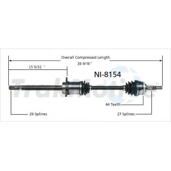 2006 Nissan Altima CV Axle Shaft Front Right TrakMotive NI8154 image 1 of 3