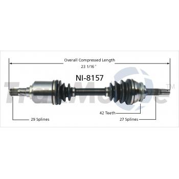 2006 Nissan Sentra CV Axle Shaft Front Left TrakMotive NI8157 image 1 of 3