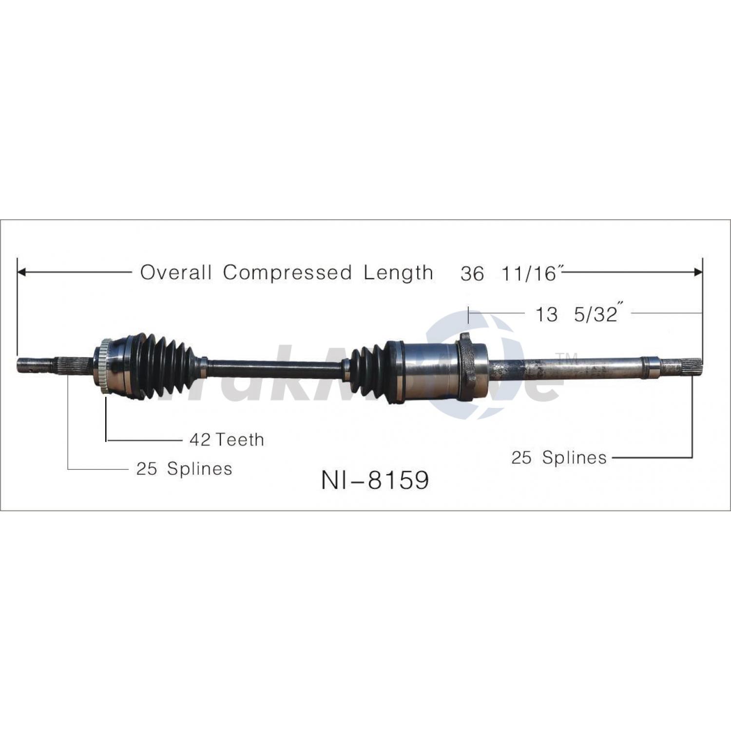 TrakMotive NI8159 - CV Axle Shaft TrakMotive NI8159 CV Axle Shaft product image 1 of 3