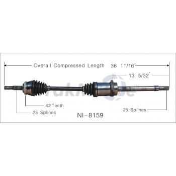 2001 Nissan Sentra CV Axle Shaft Front Right TrakMotive NI8159 image 1 of 3