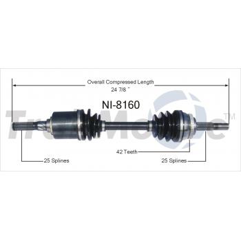 2001 Nissan Sentra CV Axle Shaft Front Left TrakMotive NI8160 image 1 of 3