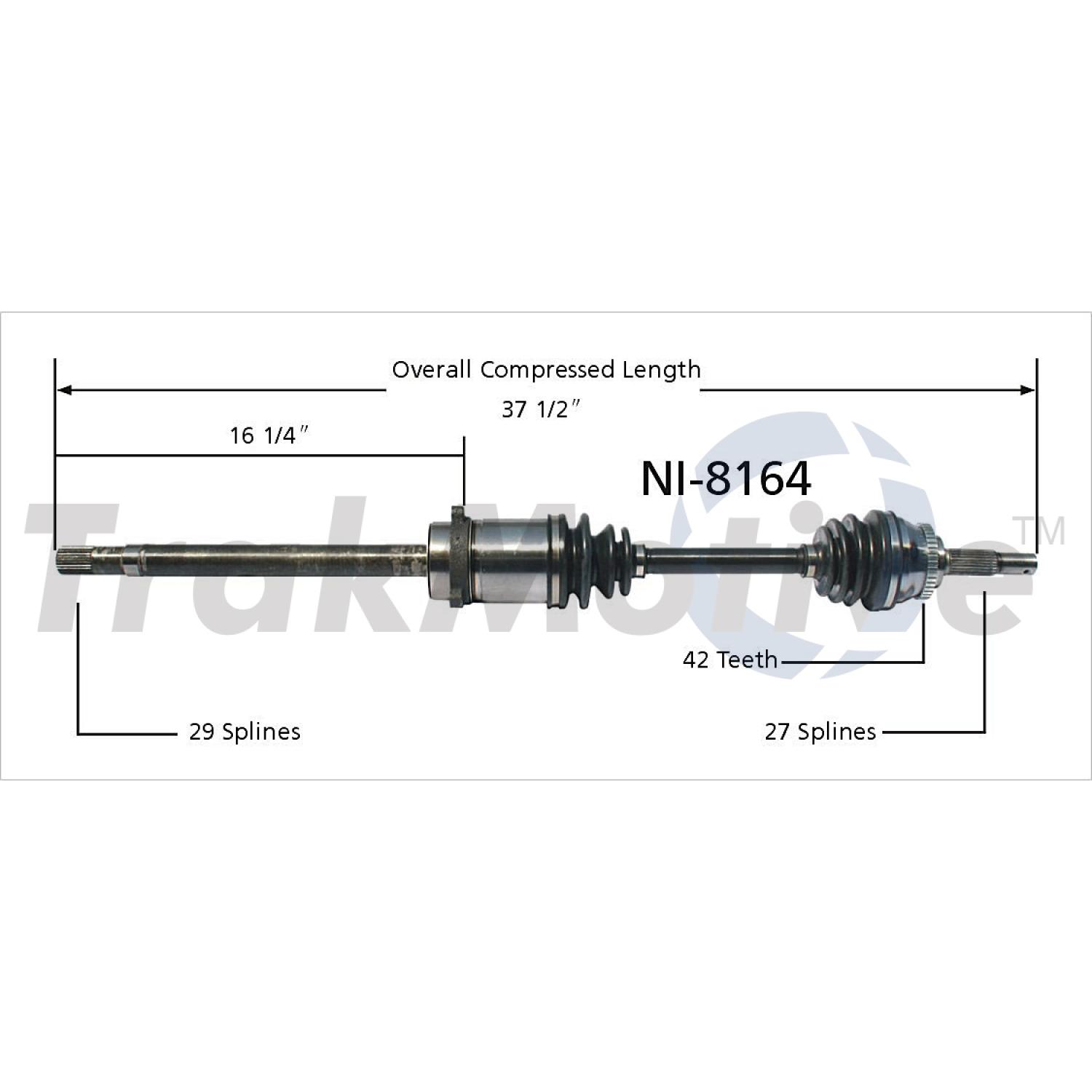 TrakMotive NI8164 - CV Axle Shaft TrakMotive NI8164 CV Axle Shaft product image 1 of 3