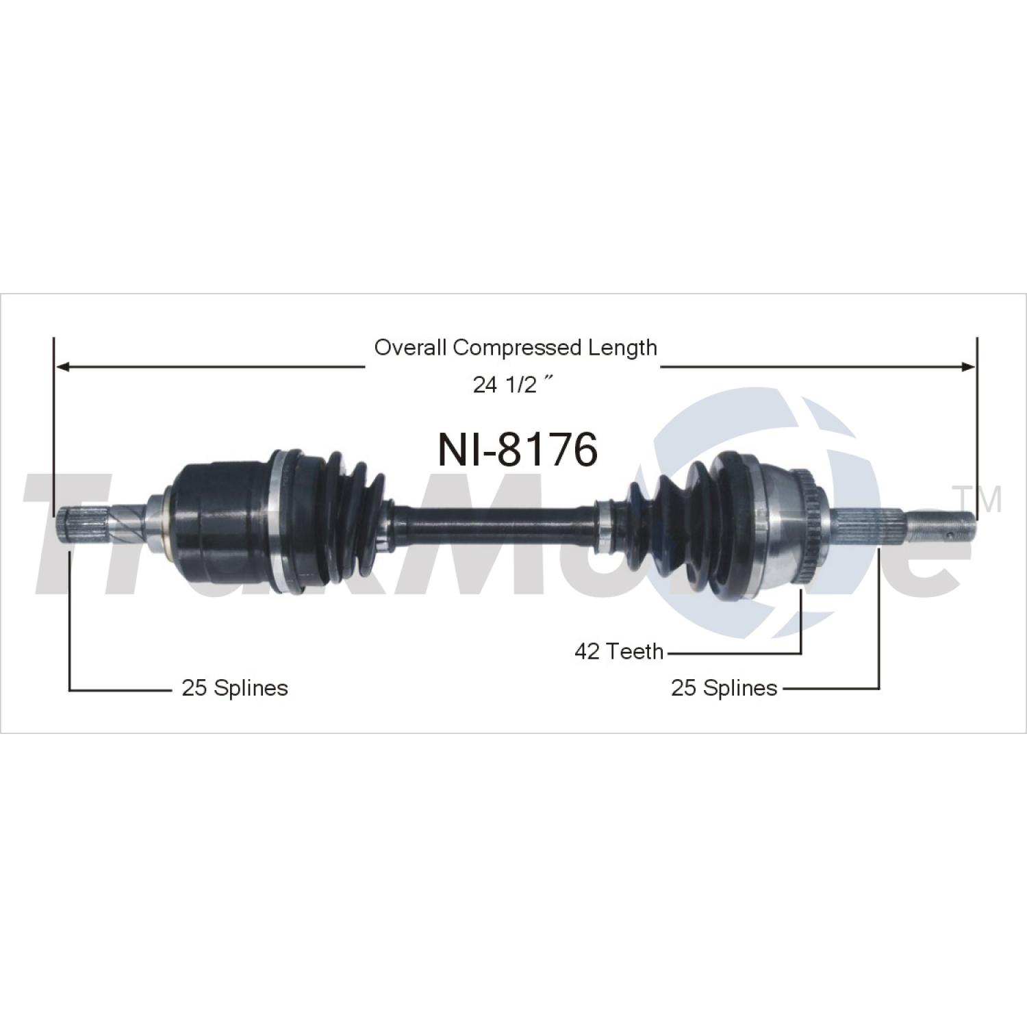 TrakMotive NI8176 - CV Axle Shaft TrakMotive NI8176 CV Axle Shaft product image 1 of 3