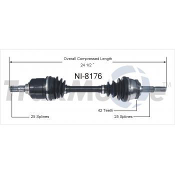 2000 Nissan Lucino CV Axle Shaft Front Left TrakMotive NI8176 image 1 of 3