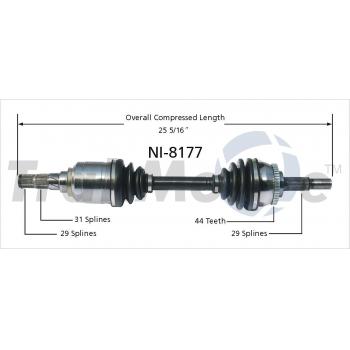 2001 Infiniti I30 CV Axle Shaft Front Left TrakMotive NI8177 image 1 of 3