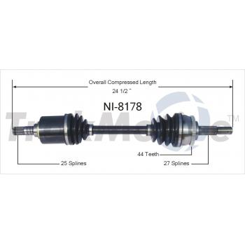 1999 Infiniti G20 CV Axle Shaft Front Left TrakMotive NI8178 image 1 of 3