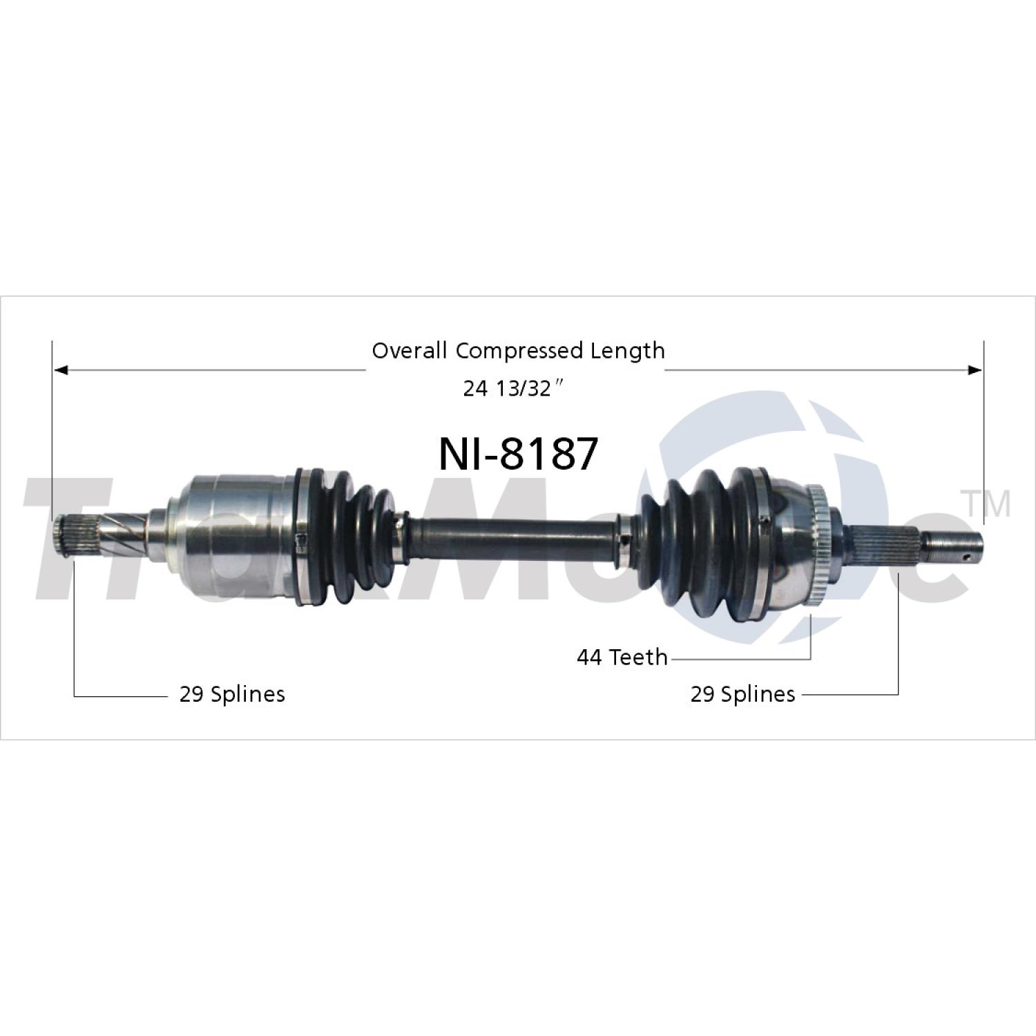 TrakMotive NI8187 CV Axle Shaft product image 1 of 3