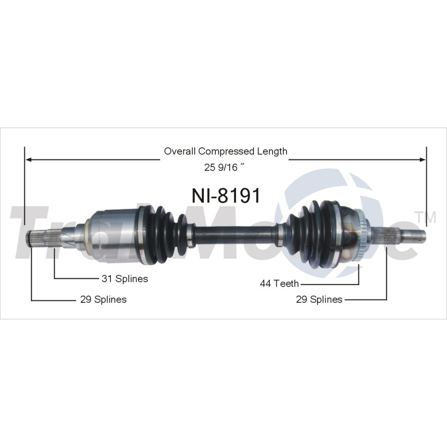 TrakMotive NI8191 - CV Axle Shaft TrakMotive NI8191 CV Axle Shaft product image 1 of 3