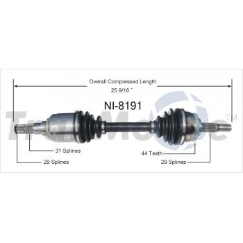 2001 Nissan Maxima CV Axle Shaft Front Left TrakMotive NI8191 image 1 of 3