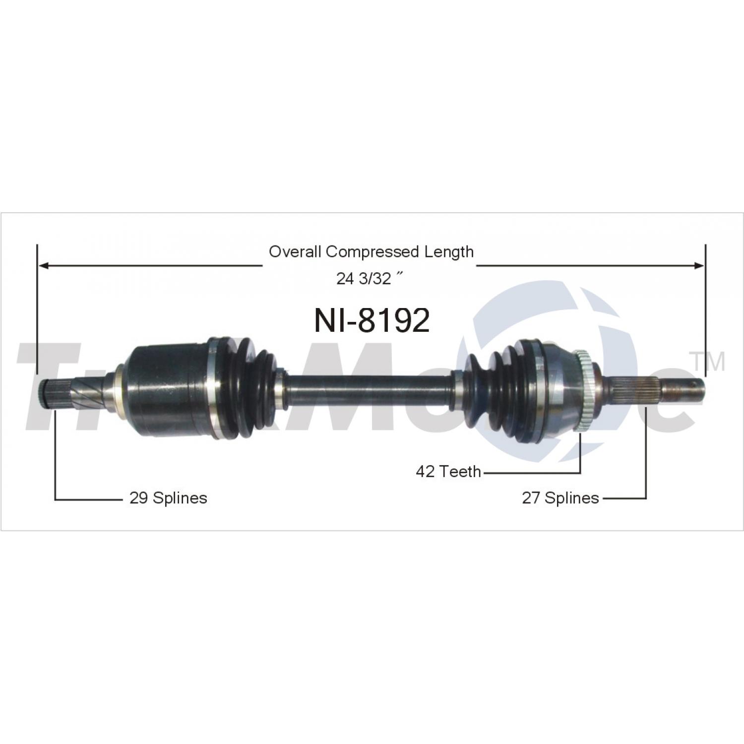 TrakMotive NI8192 - CV Axle Shaft TrakMotive NI8192 CV Axle Shaft product image 1 of 3