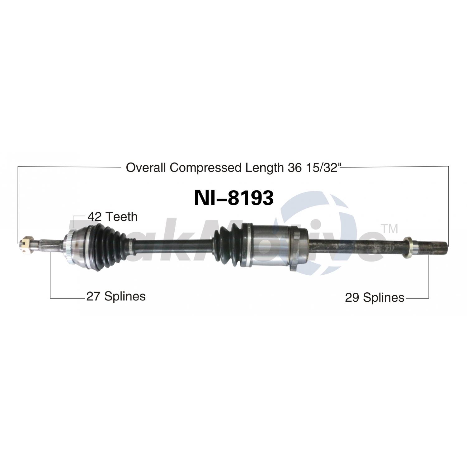 TrakMotive NI8193 - CV Axle Shaft TrakMotive NI8193 CV Axle Shaft product image 1 of 3