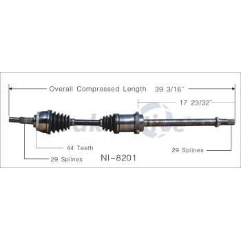 2003 Nissan Maxima CV Axle Shaft Front Right TrakMotive NI8201 image 1 of 3