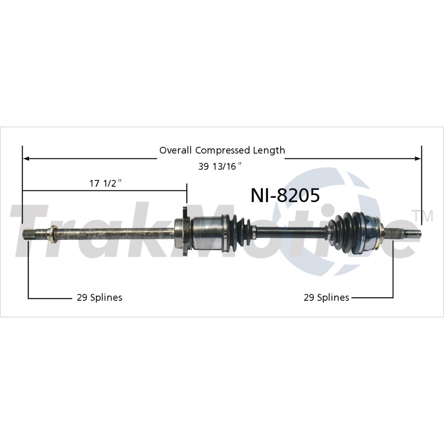 TrakMotive NI8205 - CV Axle Shaft TrakMotive NI8205 CV Axle Shaft product image 1 of 3