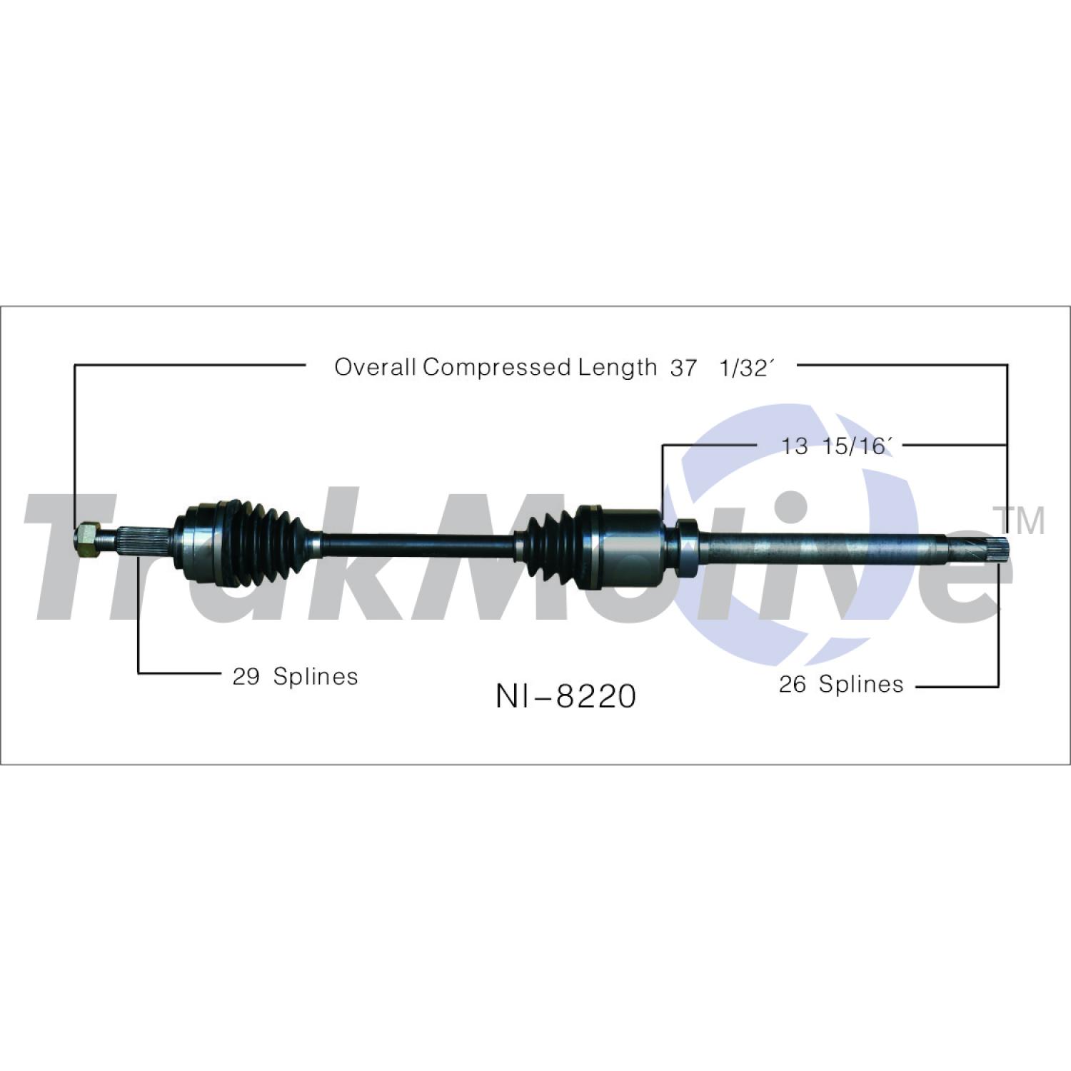 TrakMotive NI8220 - CV Axle Shaft TrakMotive NI8220 CV Axle Shaft product image 1 of 3