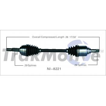 2012 Nissan Sentra CV Axle Shaft Front Left TrakMotive NI8221 image 1 of 3