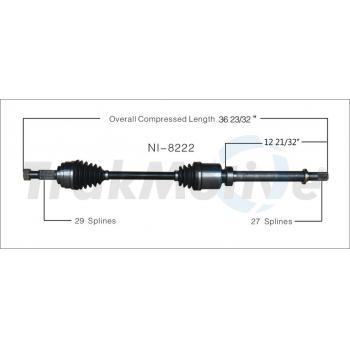 2012 Nissan Sentra CV Axle Shaft Front Right TrakMotive NI8222 image 1 of 3
